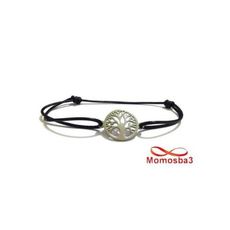 Bracelet Fil Noir Réglable Avec Pendentif Arbre De Vie En Acier Inoxydable au meilleur prix au Maroc