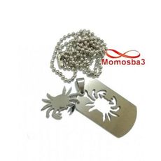 CHAINE ET PLAQUE MILITAIRE AVEC PENDENTIF - ACIER INOXYDABLE au meilleur prix au Maroc