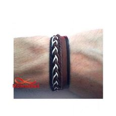 Bracelet Torsadé Cuir Et Fil Réglable Unisex au meilleur prix au Maroc