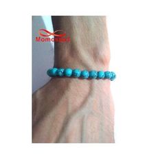 Agate Pierres Naturelle BLEU Noir - élastique au meilleur prix au Maroc