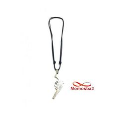 Collier Fil Noir Avec Pendentif Pistolet Revolver Argenté En Acier Inoxydable au meilleur prix au Maroc