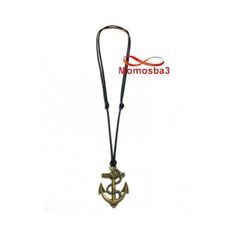 Collier Fil Noir Réglable Avec Pendentif Ancre Marine BRONZE - Unisex au meilleur prix au Maroc