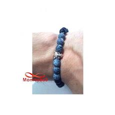 Agate Pierres Naturelle Noir Mat Et BLEU + Pendentif TIGER (élastique) au meilleur prix au Maroc