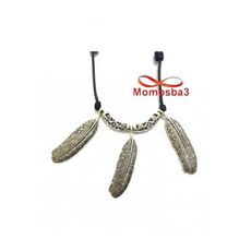 Collier Fil Noir Réglable Avec Pendentif 3 Plumes - Unisex au meilleur prix au Maroc