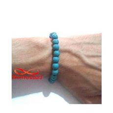 Agate Pierre Naturelle Turquoise + Noir  (Unisex) au meilleur prix au Maroc