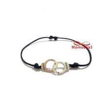 Bracelet Fil Noir Avec Pendentif Menotte Argent Charm Réglable - Unisex au meilleur prix au Maroc