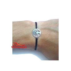 Bracelet Fil Noir Réglable Avec Pendentif Arbre De Vie En Acier Inoxydable au meilleur prix au Maroc