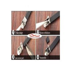 Bracelet Cuir Noir + Plaque Et Fermoir En Acier Inoxydable (Réglable) au meilleur prix au Maroc