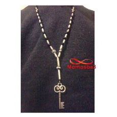 Collier Verre et Fil Artisanat Avec Pendentif Clé - Unisex au meilleur prix au Maroc