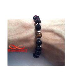 Agate Verre Noir Grande Boules + Pierre TIGER Eye Unisex au meilleur prix au Maroc