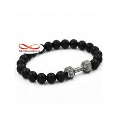 Agate Pierre Naturelle Noir Mat Avec Pendentif Fitness Noir - élastique au meilleur prix au Maroc