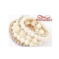 5 Bracelets élastique Pour Femme - BLANC & DORE au meilleur prix au Maroc