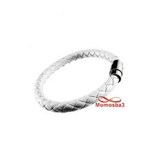 Bracelet Cuir BLANC Avec Fermoir Magnétique - Unisex au meilleur prix au Maroc
