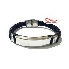 Bracelet Cuir Noir Et Acier Inoxydable (Réglable) au meilleur prix au Maroc