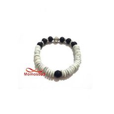 Agate Pierre Naturelle BLANC Et Noir - Unisex au meilleur prix au Maroc