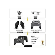 PUBG Contrôleur mobile avec ventilateur de refroidissement pour chargeur portable, contrôleur de jeu Fortnite P1GG pour déclencheur mobile L1R1 au meilleur prix au Maroc
