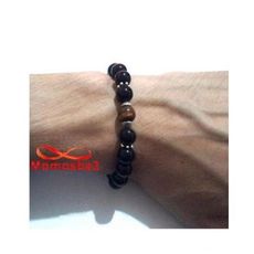 Agate Verre Noir Grande Boules + Pierre TIGER Eye Unisex au meilleur prix au Maroc