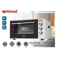 ITIMAT FOUR ELECTRIQUE 60L DOUBLE VITRAGE VENTILATEUR TURBO LAMPE INTERIEUR GRIS au meilleur prix au Maroc