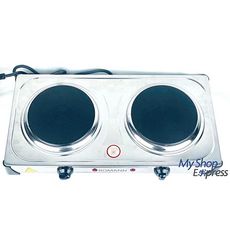 PACK PLAQUE DE CUISSON ELECTRIQUE DOUBLE 1500W INOX PLUS BOUILLOIRE ELECTRIQUE 1.8L INOX au meilleur prix au Maroc