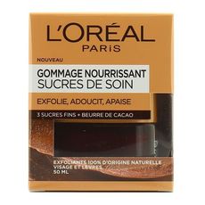 L’Oréal Sucres de Soin Gommage nourrissant 3 sucres fins + beurre de cacao 50 ml au meilleur prix au Maroc