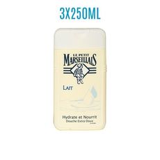 Pack Gel douche Le Petit Marseillais lait, flacon de 250 ml-Lot de 3 au meilleur prix au Maroc