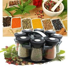 Présentoir à épices 8 pots avec support rotatif. au meilleur prix au Maroc