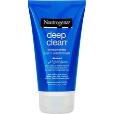 Neutrogena - Facial Wash, Deep Clean, Invigorating 2-in-1 Wash Mask au meilleur prix au Maroc