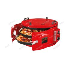 ITIMAT FOUR ROND 40 LITRES ROUGE +  2 PLAQUES ÉMAILLEES & 1 GRILLE au meilleur prix au Maroc
