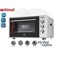 FOUR ELECTRIQUE 60L ITIMAT DOUBLE VITRAGE VENTILATEUR TURBO LAMPE INTERIEUR au meilleur prix au Maroc