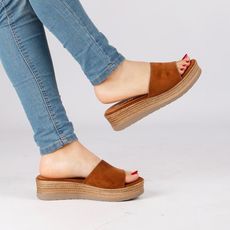 Sandales Compensée-TABAC au meilleur prix au Maroc