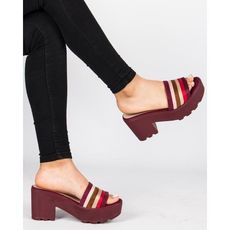 Sandales Plates-GRENAT au meilleur prix au Maroc