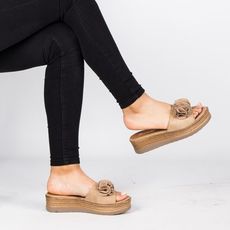 Sandales Plates-BEIGE au meilleur prix au Maroc