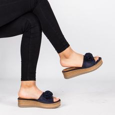 Sandales Plates-BLEU au meilleur prix au Maroc