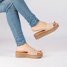 Sandales Compensées-BEIGE au meilleur prix au Maroc
