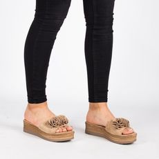 Sandales Plates-BEIGE au meilleur prix au Maroc