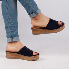 Sandales Compensées-BLEU au meilleur prix au Maroc