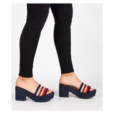 Sandales Plates-BLEU au meilleur prix au Maroc