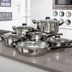 Batterie de Cuisine Inox (12 pièces) au meilleur prix au Maroc