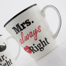 Tasses Mr. Right & Mrs. Always Right au meilleur prix au Maroc