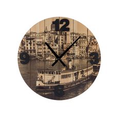 Horloge Murale Villes Vintage Coconut au meilleur prix au Maroc