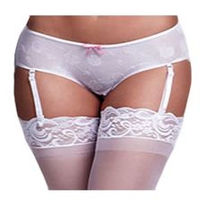 Shorty rose blanches ouverture entrejambe L Baci Lingerie BW3122-WHTL au meilleur prix au Maroc