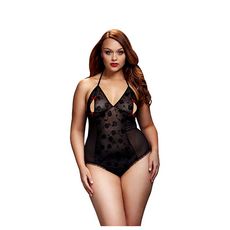 Body dentelle noire & soutien gorge à fente grande taille Baci Lingerie BW3112 au meilleur prix au Maroc