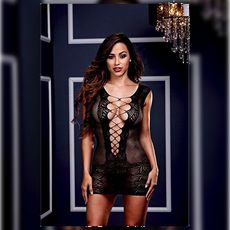 Ultra Corset Lace Up Mini Robe Taille Unique Baci Lingerie BW3130 au meilleur prix au Maroc
