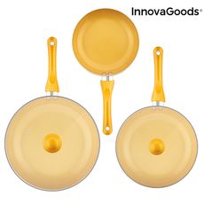 Ensemble de Poêles Gold-Effect InnovaGoods (5 Pièces) au meilleur prix au Maroc