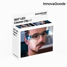 Clip LED pour Lunettes 360° InnovaGoods (Pack de 2) au meilleur prix au Maroc