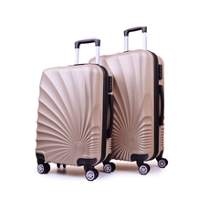 Set 2 Valises Coquillage Roue Double Cabine et Moyenne  - Doré au meilleur prix au Maroc