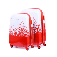 Set 2 Valises POLYCARBONATE Roue Double Moyenne et Grande - Rouge au meilleur prix au Maroc