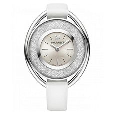 Swarovski Montre Ovale Cristalline 5158548 Bracelet en cuir - Blanc au meilleur prix au Maroc