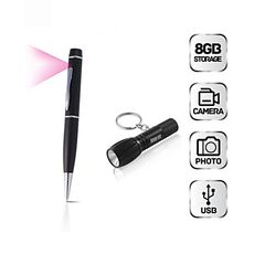 KYUTEC Stylo à bille avec caméra intégrée pour l'enregistrement audio / vidéo et photos avec Mini led flash light gratuit au meilleur prix au Maroc