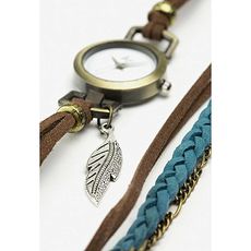 Hippie Chic Set Montre Sapphire + Bracelet assorti Hippie Chic - Marron et Turquoise au meilleur prix au Maroc